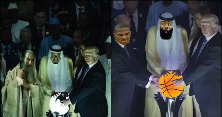 10 Foto editan Donald Trump dengan Raja Salman ini bikin kaku perut
