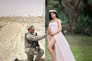 Potret kehamilan ini gambarkan jadi istri tentara itu harus kuat