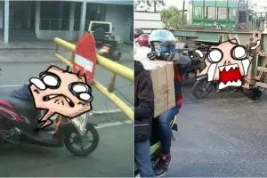 3 Foto tipikal pengendara Indonesia suka nerobos, nggak sayang nyawa?