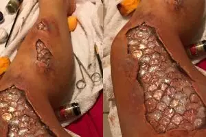 Makeup bak kaki putri duyung ini bikin merinding disko