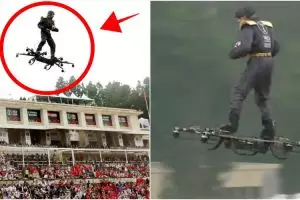 Manusia terbang antar bola untuk wasit, videonya bikin geleng kepala