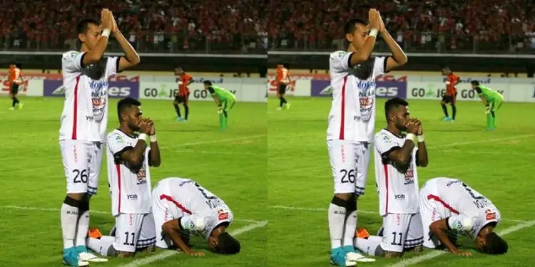Foto selebrasi tiga pemain Bali United ini bukti keberagaman itu indah