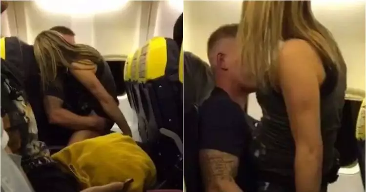 Terekam kamera, pasangan ini tak malu beradegan mesum di pesawat