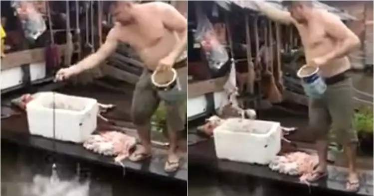 Cara pria ini memancing ikan piranha bikin melongo