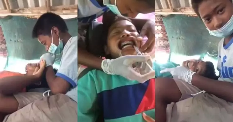 Aksi bocah pasang kawat gigi pada temannya ini banjir kritik netizen