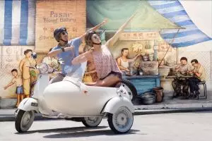 Merasakan sensasi keliling Singapura dengan vespa antik, asyik nih
