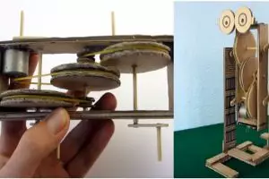 Modal dinamo bekas & kertas kardus, kamu bisa bikin robot berjalan ini