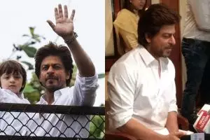 5 Foto Shah Rukh Khan sapa fans saat rayakan Lebaran di kediamannya