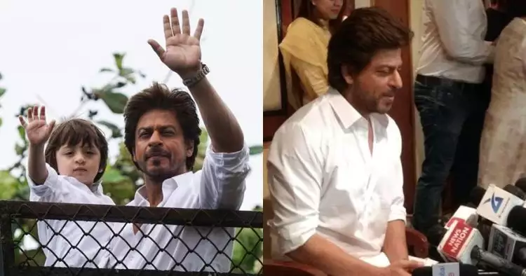 5 Foto Shah Rukh Khan sapa fans saat rayakan Lebaran di kediamannya
