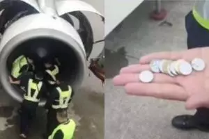 Wanita tua ini lempar koin ke mesin pesawat, alasannya tak terduga