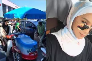 Mahasiswi cantik ini jualan es krim pakai motor butut demi bantu ayah