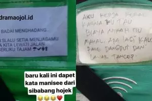 7 Tulisan kocak di jaket driver ojek online ini bikin penumpang ngakak