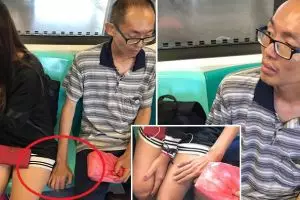 Pelecehan seksual di kereta terekam kamera, perhatikan tangan pria ini