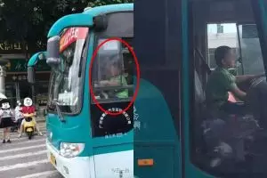 Bak adegan film, bocah 9 tahun ini curi & kendarai bus di tengah kota