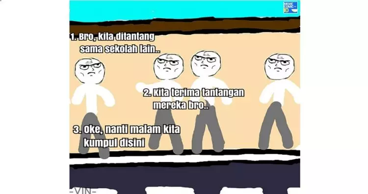 Komik strip 'Batal Tawuran' ini endingnya bikin kamu tersenyum lepas