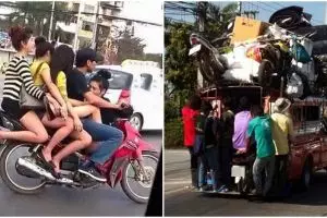 11 Potret pengendara di Thailand ini kocak sekaligus bikin ngelus dada