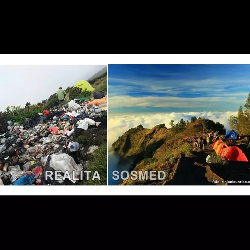 10 Potret media sosial vs realita para pendaki gunung