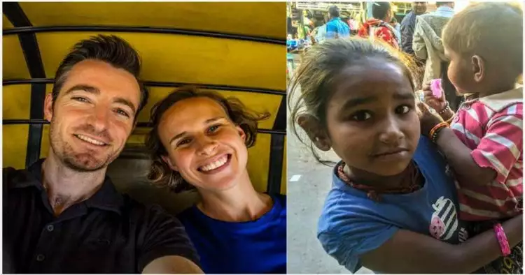 Pasangan ini rela terbang ke India serahkan bantuan untuk bocah miskin