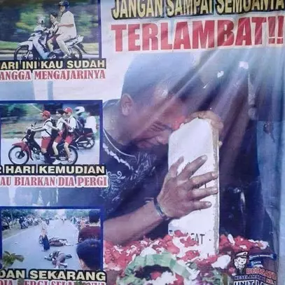 Poster imbauan ini 'tampar' orangtua yang izinkan anak SD naik motor