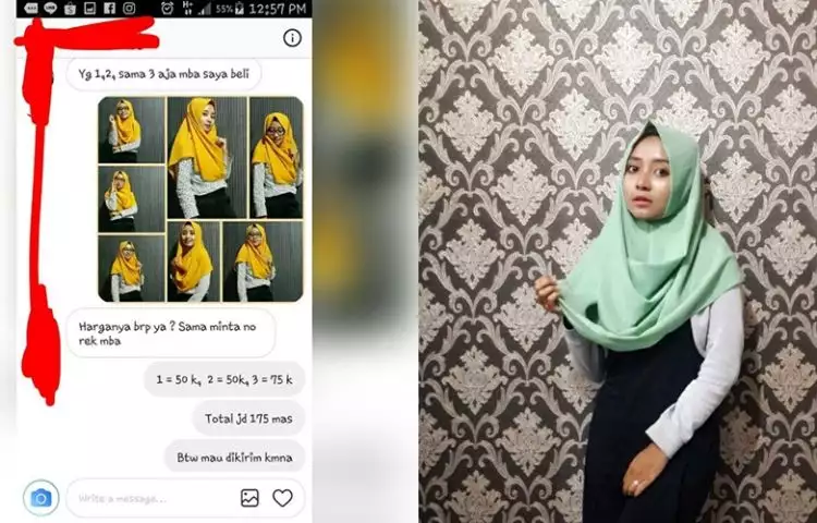 Chat pembeli dengan penjual jilbab olshop ini endingnya epik banget
