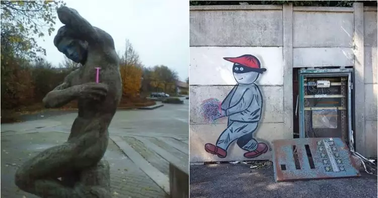 20 Hasil karya 'vandalisme' ini malah terlihat unik dan menghibur
