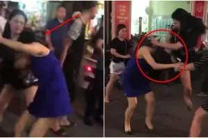 Bak film, wanita ini hajar selingkuhan suaminya dengan 'jurus kungfu'