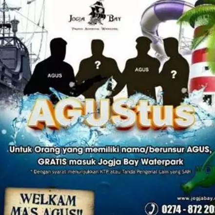 Nama-nama ini bawa berkah di Indonesia, ada yang gratis masuk wahana