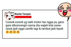 Cewek mengeluh dibonceng motor pacarnya, reaksi netizen bikin ngakak