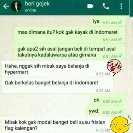 Obrolan order belanja lewat jasa online ini bikin geregetan