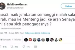 8 Kicauan kocak tanggapi Habiburokhman nyasar di simpang Semanggi