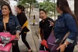 Aksi emak-emak motor VS emak-emak bermobil ini bikin geger jalanan