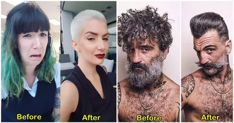 10 Foto before-after orang ganti gaya rambut, bikin pangling