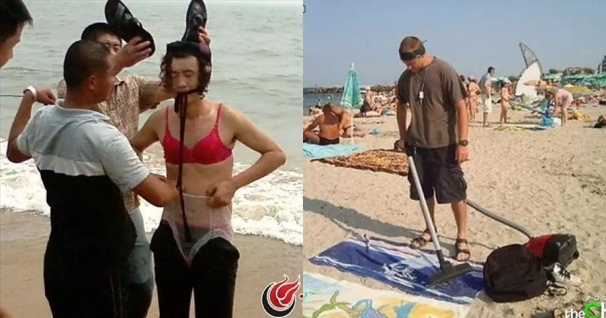 10 Potret kelakuan kocak saat di pantai, ada-ada aja deh