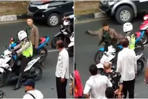 Beredar video viral anggota TNI tanpa helm bentak dan pukul polisi