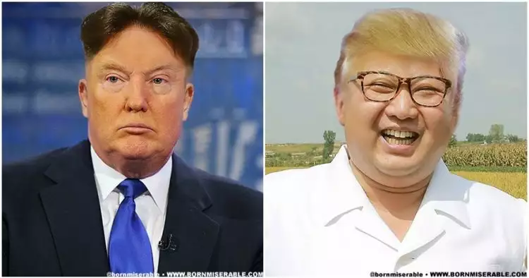 Begini jadinya jika Trump tukeran rambut sama Jong-un, bikin ngakak