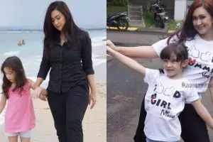 10 Foto momen keseruan Nafa Urbach bareng sang buah hati, kompak abis