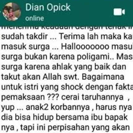 Beredar curhatan istri Opick yang tak terima diam-diam dipoligami
