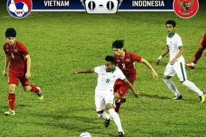 Indonesia tahan imbang Vietnam meski dengan 10 pemain
