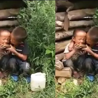 Video dua bocah berbagi makanan ini bikin terenyuh, kasihan banget