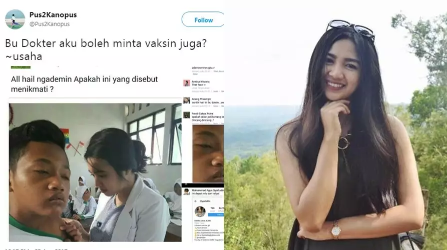 10 Potret wanita cantik di balik foto viral 'Bu dokter minta vaksin'