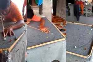 Pakai bola kelereng, permainan biliar low budget ini tetap seru abis