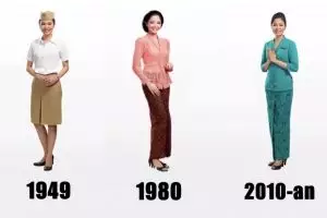 18 Transformasi seragam pramugari Garuda Indonesia, 1949 hingga kini