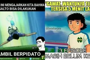 10 Meme 'Captain Tsubasa' yang lucunya bisa bikin ngakak salto