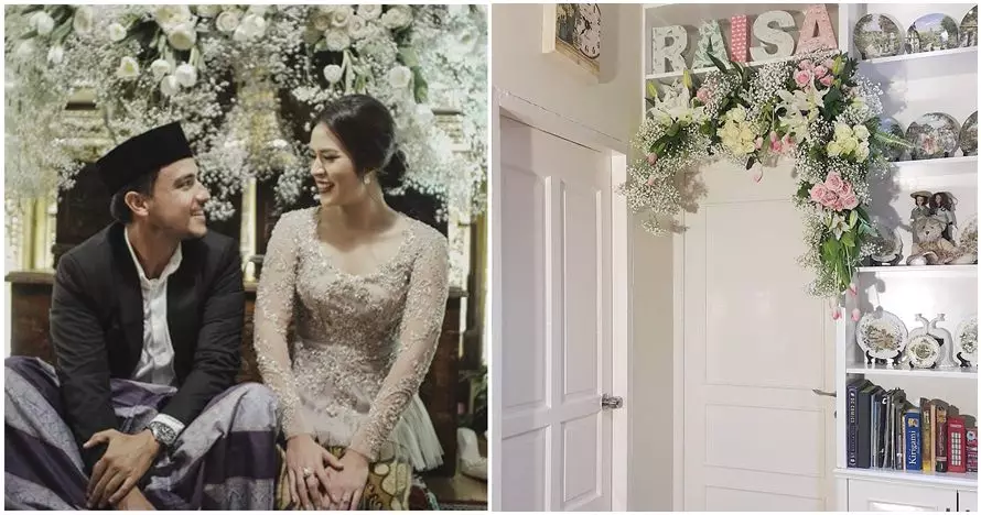 Suasana kamar pengantin Raisa-Hamish, romantis penuh bunga