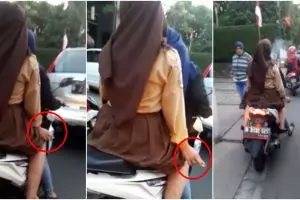 Perilaku pelajar berhijab merokok di jalanan ini bikin ngelus dada