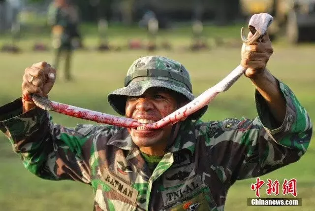 7 Potret tentara gigit ular ini bikin perutmu bergejolak seketika