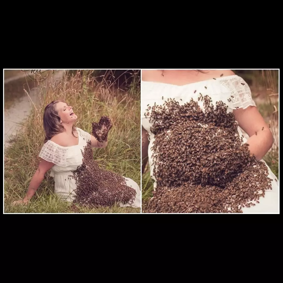 Berfoto dengan 20 ribu lebah, 5 aksi ibu hamil ini bikin merinding