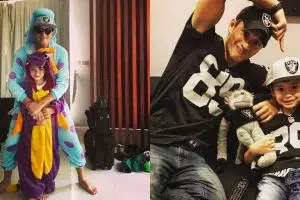 10 Momen kebersamaan Mike Lewis dan sang anak, kompak banget