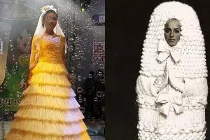 10 Gaun pengantin aneh, ada yang terbuat dari kondom