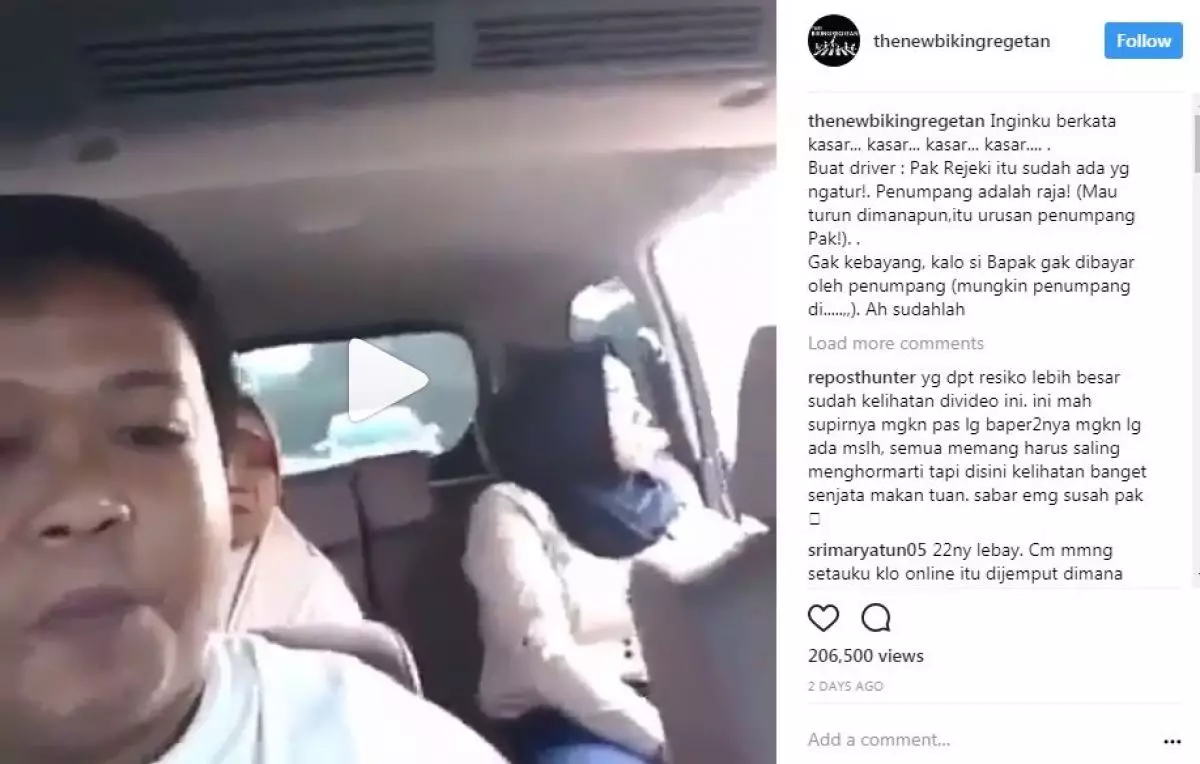 Gara-gara masalah kecil, sopir taksi online ini sindir pelanggannya